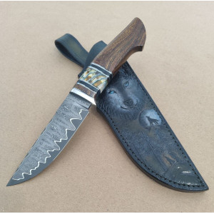 МОРСЬКИЙ БЕРЕГ ніж ручної роботи майстра студії MV Knify, сталь K390™ в обкладках нержавіючого дамаску, 63 HRC. Photo 2